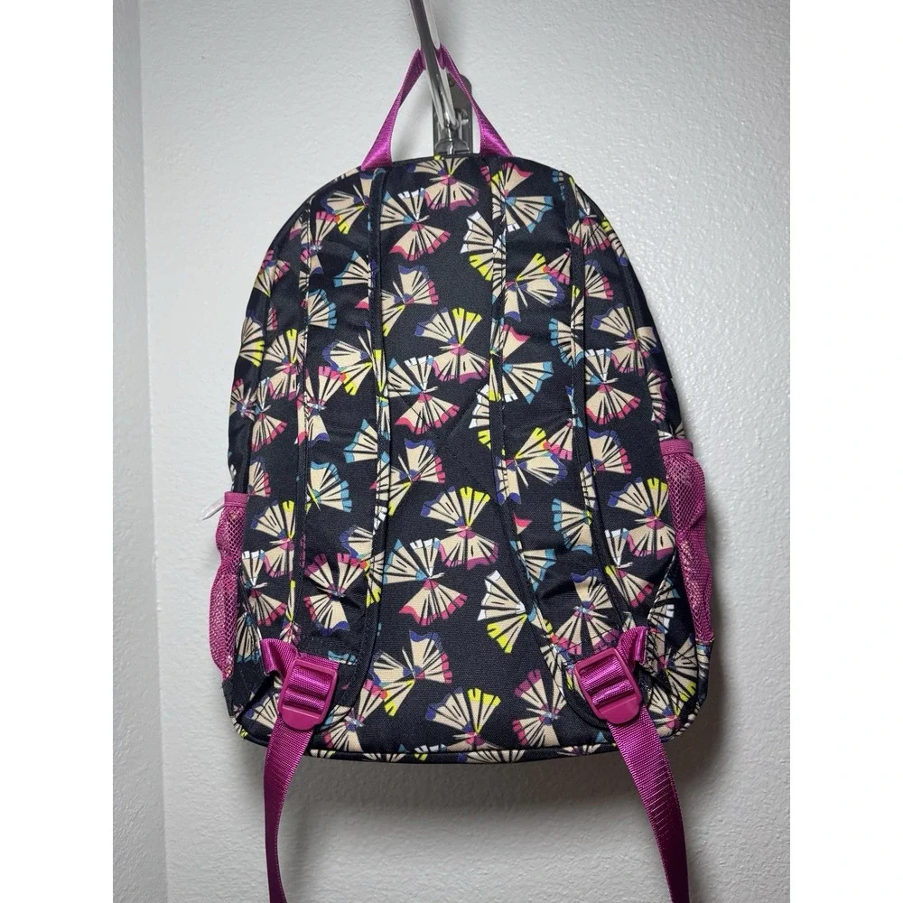 Vera Bradley Fan Floral Backpack Pink Trim Laptop Pocket‎ NWT